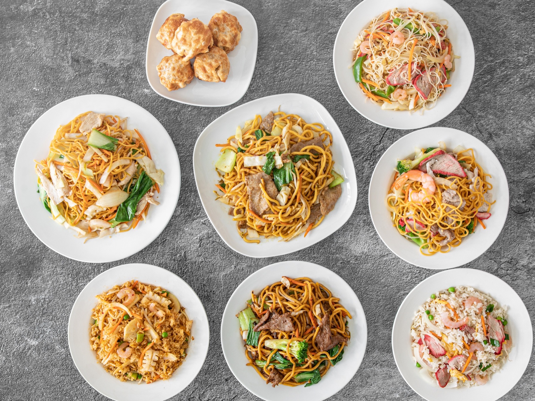 A selection of Noodles & More noodle and rice dishes